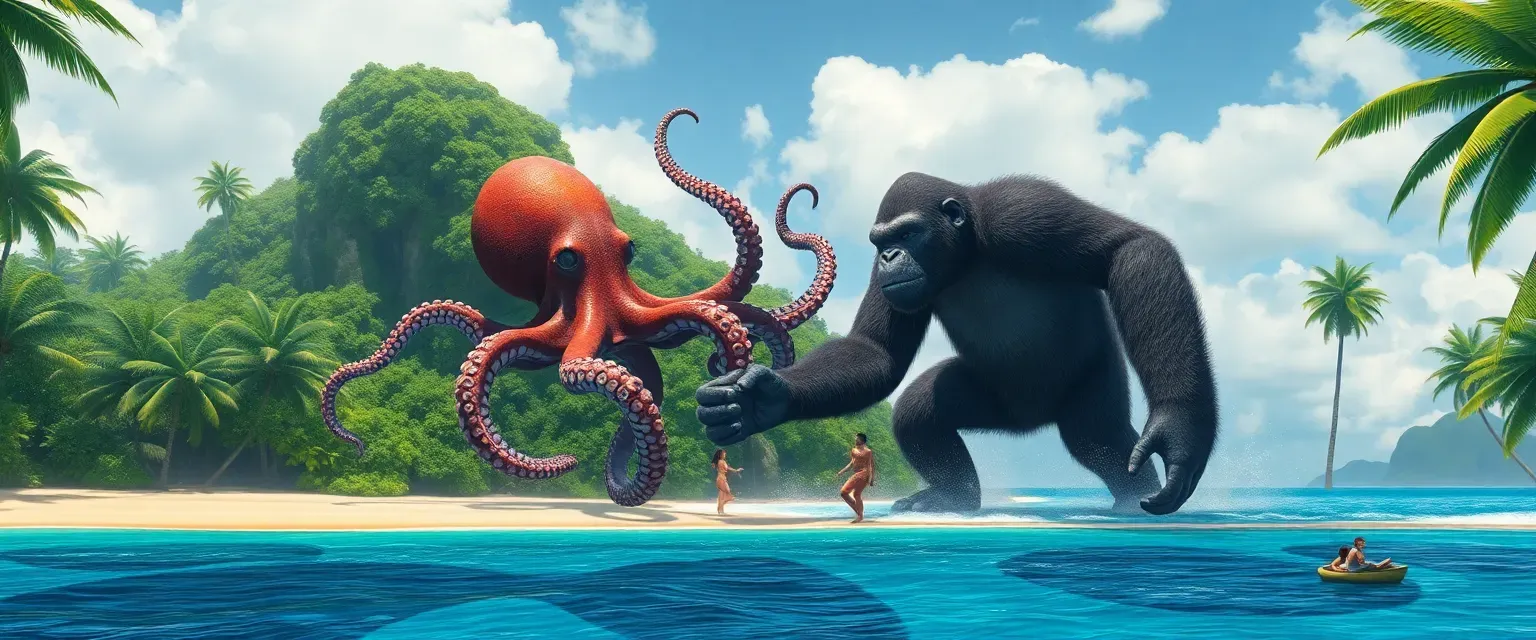 Character image for Oodako is a giant octopus who briefly slithers ashore on Farou Island to steal special berry juices from the natives, but it is interrupted by King Kong. Oodako is an enormous beige-colored octopus with no other distinguishing features.