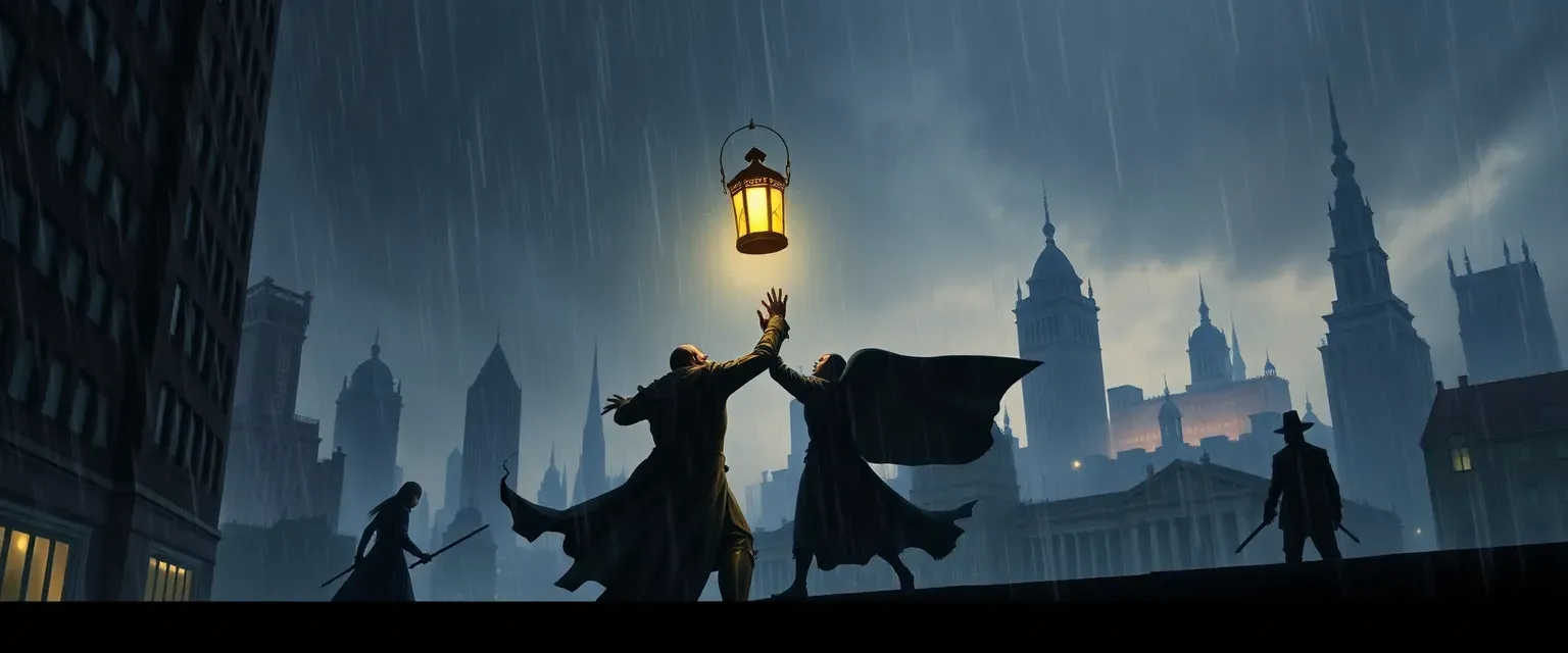 dark vs good, grey grim dark world