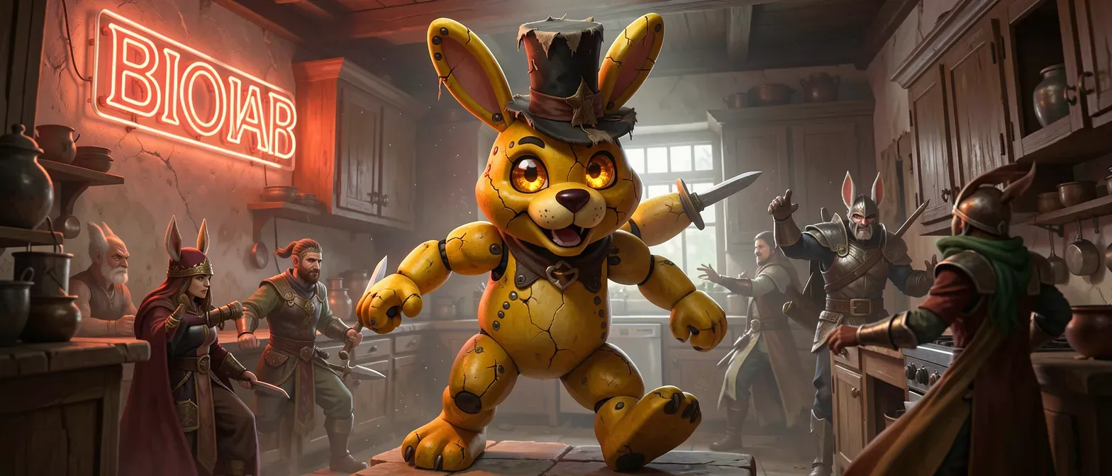 make a DND campaign about FNAF and the boss is the yellow rabbit