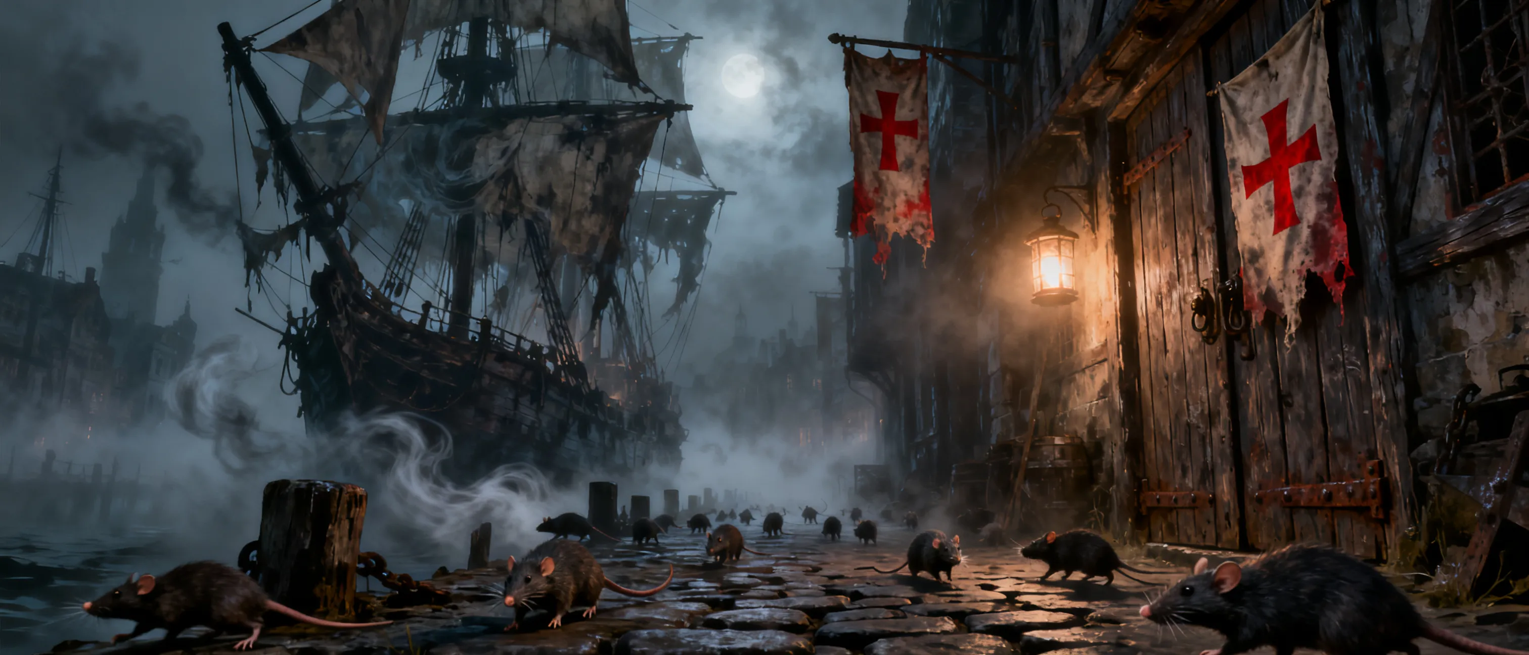 The city of Nostramus is under quarantine. Two weeks ago a ghost ship has arrived in the harbor, it had no crew in it but it had a small army of rodents. Soon after the plague has started spreading in the city... People are dying on the streets, in their homes and in the temples, all while there is... Unnatural, evil air around. The city is now surrounded, everyone who tries to leave is killed by the orders of the king, so you must stay inside, yet it's clear this plague does not have a natural origin.