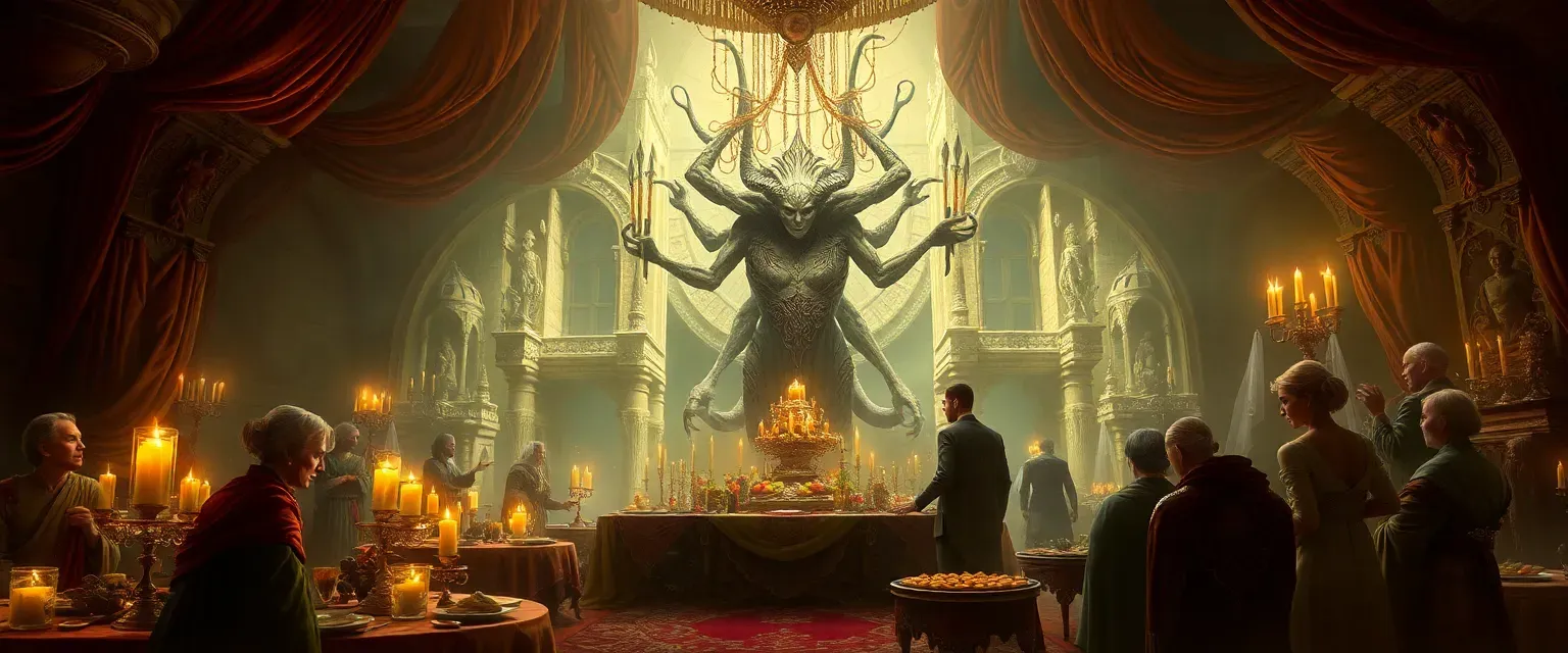 A city-state worships Gula, Goddess of Hunger, celebrating an eternal banquet where food transmutes into architecture, vehicles, even weapons. PCs earn Gastronomic Points by tasting exotic dishes, each granting temporary feats (e.g., Inferno Pepper Breath, Gelatinous Cube Bounce). Overindulgence fills a Satiety Gauge; maxing it imposes lethargy penalties and lures edible mimics called Cravlings. Adventuring sites include the Fondue Moat and the Spire of Spices. Conflict resolution often uses “cook-offs” judged by NPCs: players role-play recipes, then roll Ingredient Dice whose flavors interact (sweet cancels bitter, sour doubles spice for AoE acid, etc.). The hidden truth: Gula is an imprisoned archfey being fattened for sacrifice by her own priests. To free her, heroes must incite a culinary revolution, balancing scarcity with abundance before gluttony consumes the realm.