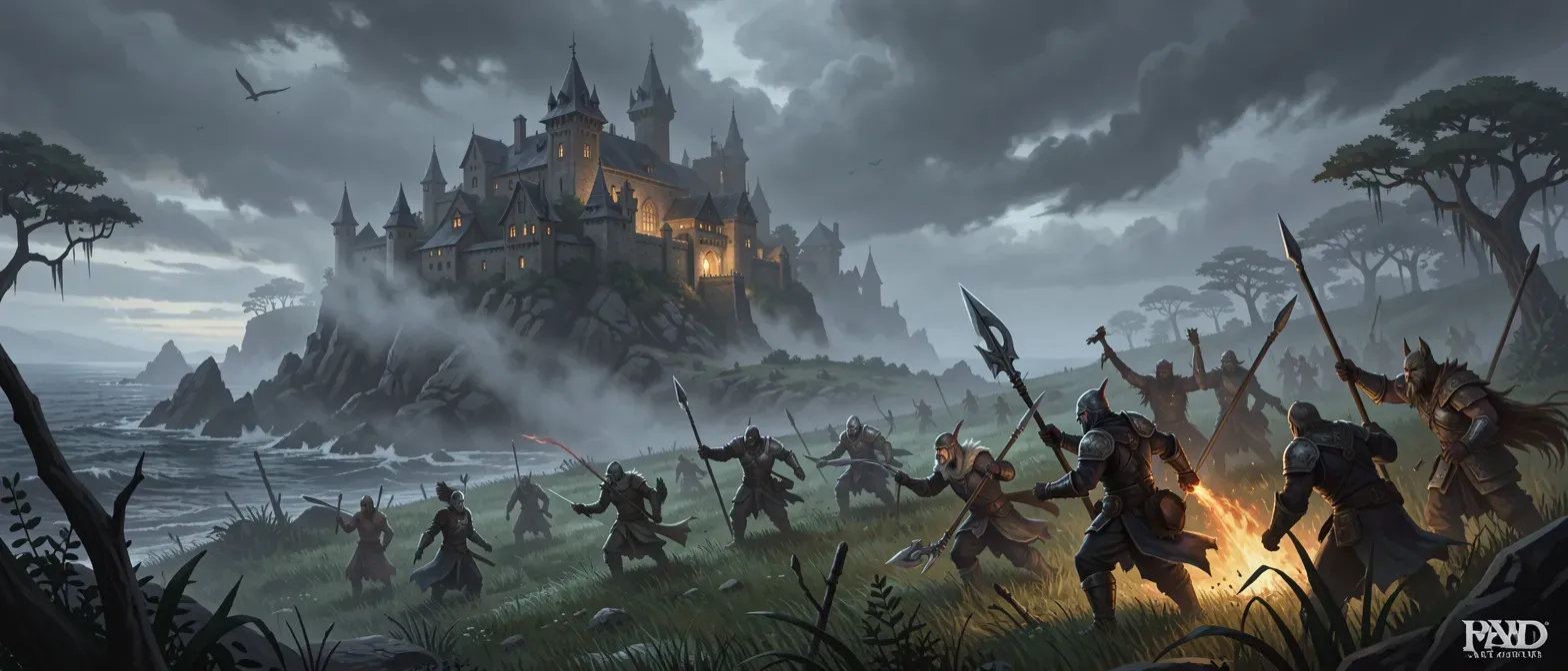 The main premise is that the party must recover two important artifacts; the body of Ruell and the head of Ruell.
These artifacts, when united, will birth a God above all Gods. 
Various important factions will learn of the artifacts, and try to take them for themselves to create a god that allighns with their vision.

I want to have a spooky Island enviroment, a dreary Harbor Town with rocky shores, but I also want to include a plains area with Peagan cults and a swamp.