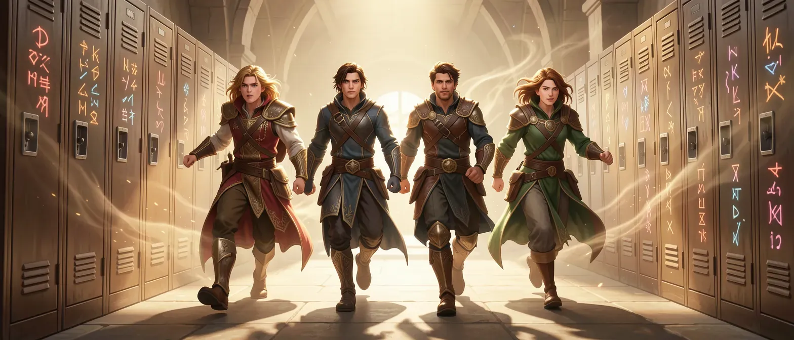 4 teens in highschool