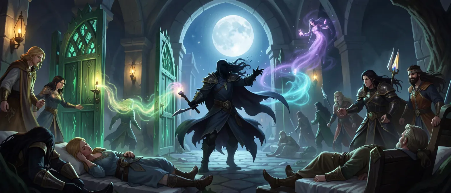 Campaign name: The emerald dream, Main Antagonist: Dreamwalker (walks through dreams, bringing souls to the dream world