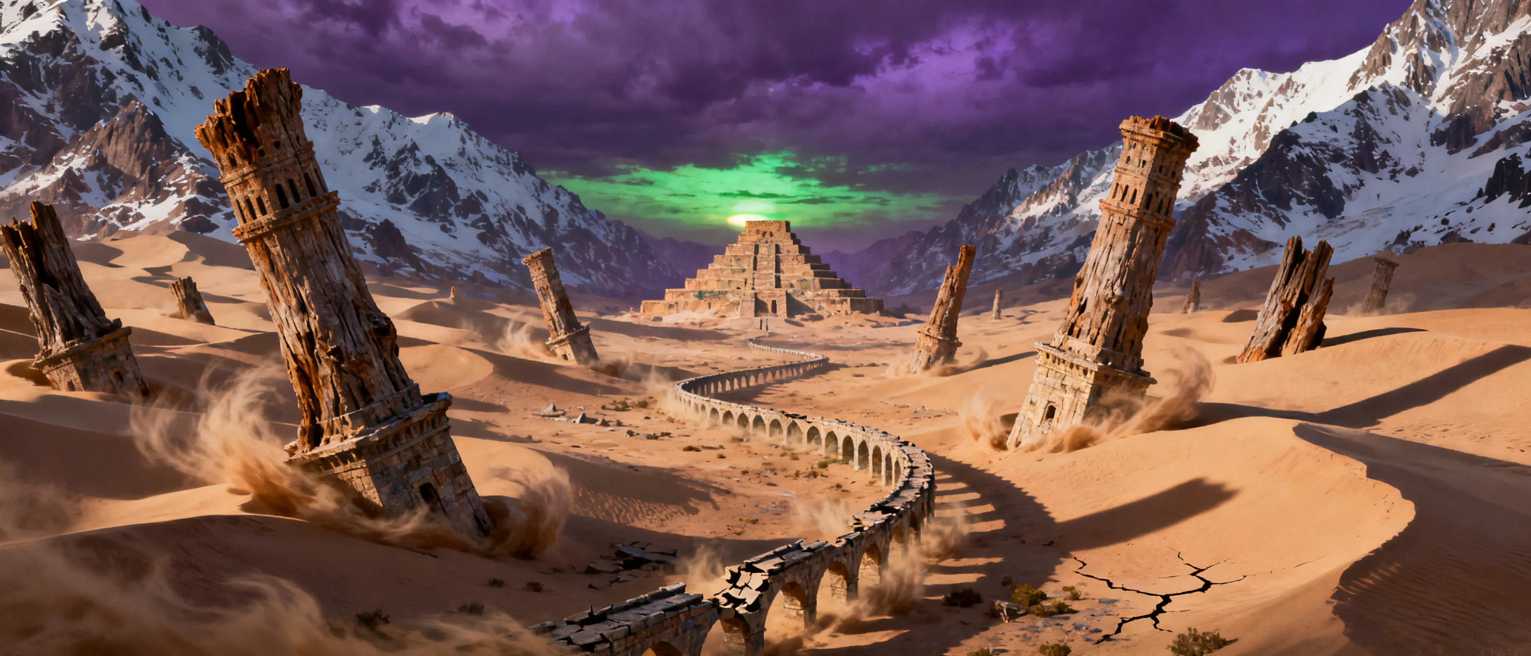 You were guards hired for an expedition deep into the legendary lands of Shangrila. The old legends said that between two mountain ranges is a lush valley with trees the size of mountains, and riches beyond counting... Or this land existed until something happened, and turned the whole valley into one giant desert, where during the days the sun is hot enough to bake an egg on the rocks, and at night it's so cold that water freezes. The goal of expedition was to find out what happened to this once prosperous, lush empire and to grab some riches while you're exploring, enough to set you up for life.