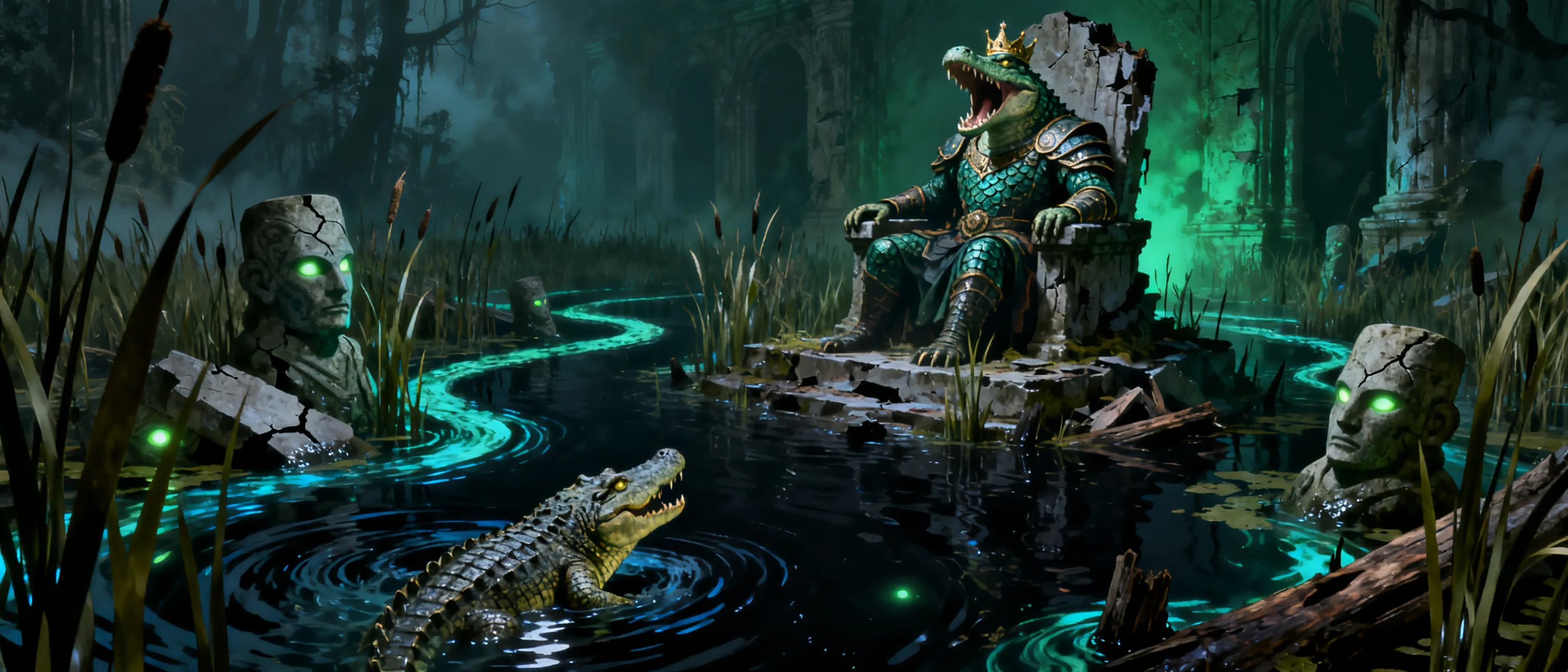 Character image for A crocodile world ran by crocodile king in a swamp.