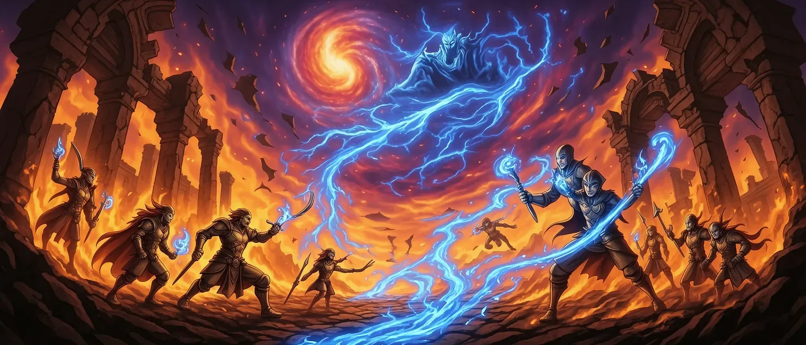 In the distant ages, long before names carried weight, the world of Althessia was created by an “artistic” shadow lord. From the streams of magic that Eldath—the source of all flow—released into reality, he formed his greatest work: a world designed to be equal to the creations of the gods themselves. When his work was complete, the creator rose and became divine himself.

But no work lasts forever. Centuries ago, its existence came to an end in ruin and fire. In those days, two great empires, ruled by sorcerer kings of unheard-of power, plunged the world of Althessia into an apocalyptic war of magic.

After fire and magic had ravaged the landscapes and disfigured humans and animals alike, the war came to an end in a single, devastating magical discharge. At that moment, both the creator and the land itself were shattered. The flow of magic was contaminated, and from then on, the flow of magic gradually began to dry up.

The times that followed were marked by silence and oblivion. Where once the thunder of magic reigned, grass grew over scars. However, the wounds of the world only appeared to have healed. Generations came and went, while memories of the war faded and became legend.

During these centuries, the guardians of the stream rose up. Their rule was based on bound elves, who stabilized the remaining flow of magic for them. Over time, it was recognized that the contamination of the stream inevitably drove those men who attempted to wield magic into madness. Based on th