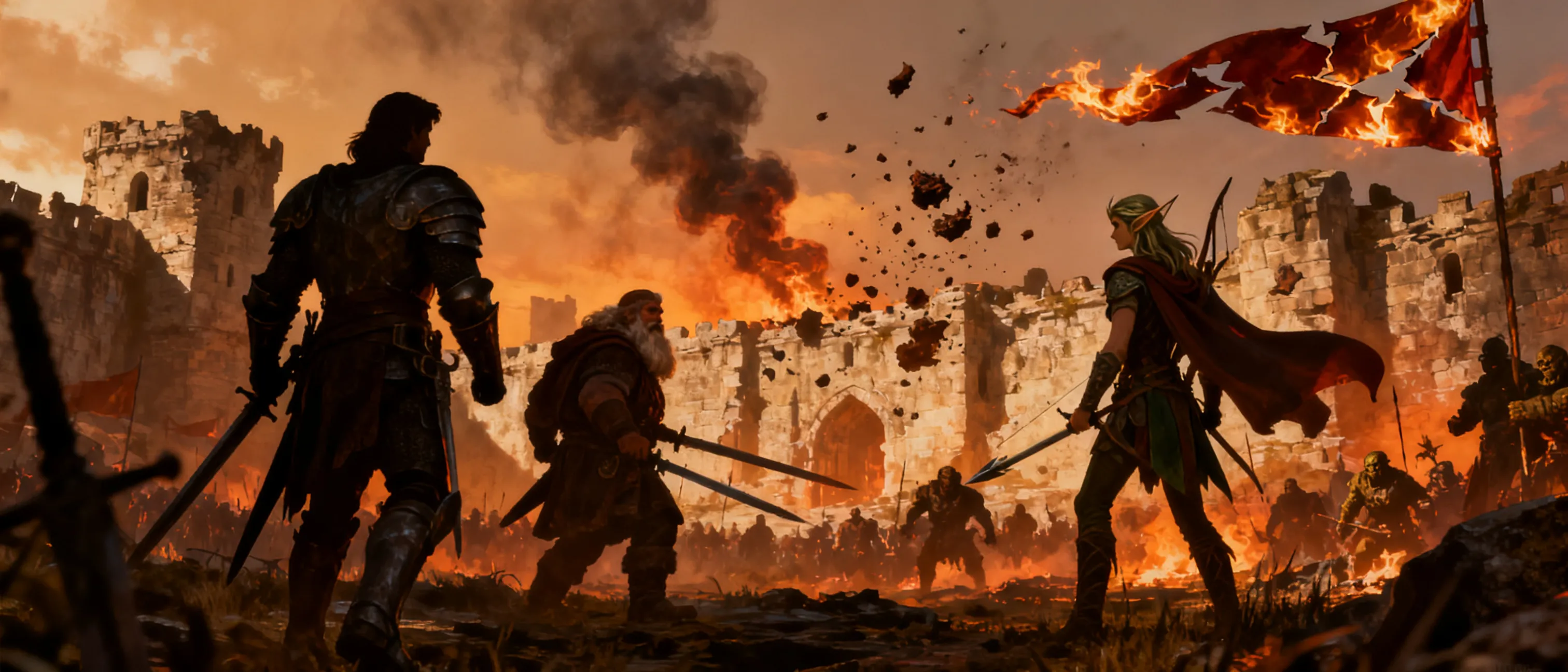The nations of humans, dwarves and elfs united when the Orcs invaded form the Spine of the world. Alliance was forged out of necessity, empires that seem to have been on a brink of war were united by a common foe and for 3 years they fought side by side. Yet... Now the Orcs are crushed, the Warlords are dead, the hordes are defeated, and the breeding pits are being burned down... And the old conflicts ignite once again. The wood elfs are on their toes, planning a surprise attack against humans who burned the forests, the high elfs are looking for corrupted magical artifacts under the orc breeding pits, the dwarves are looking to join the side with most booze and the humans are looking to expand their dominion... The nations of the world have united, and now they are on the brink of war again, can you prevent it?
