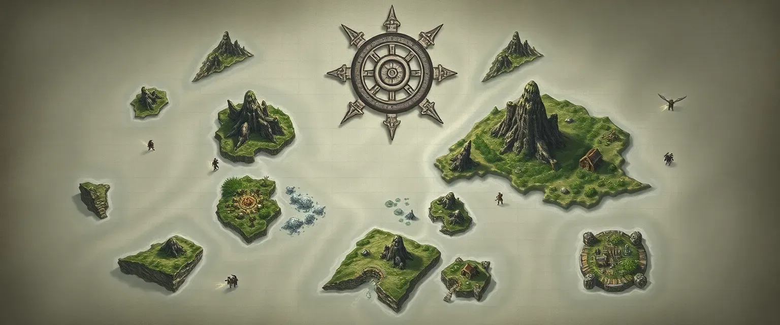 Make it so Theres a lot of Islands with each having different biomes and different dominant races an cultures. Our Charakters are supposed to be very accidental Heroes and the Villians Want so change the Sea Level in Order to change the world for the worse.