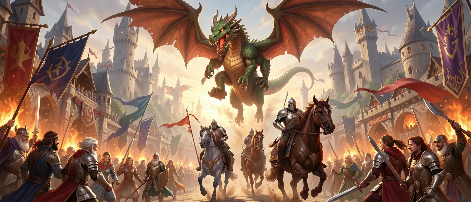 The Tournament of Wings and Roads
Setting

One year after the defeat of Talia.

For the first time in generations, the peoples of Asoroth are celebrating rather than surviving.

The dragons have recovered.

Trade has resumed.

Kingdoms are rebuilding.

To celebrate the new era, the dragons announce a once-in-a-century event:

The Tournament of Wings

A grand festival where dragons and riders compete together.

Jasmine's Role

Jasmine is no longer a student.

She has become a respected officer among the Battle Dwarves.

She is selected to represent her clan in the tournament.

During the games she naturally begins leading teams, solving disputes, and organizing rescues.

The adults increasingly look to her for decisions.

By the end of the campaign she could become:

Captain of an expedition
Representative to the Dragon Council
Founder of a new explorer's guild

The important thing is that leadership emerges naturally rather than being handed to her.

Ohney's Role

Ohney serves as part of the tournament's healing staff.

This puts him in contact with competitors from all over the world.

Potential romance:

Elias Windrunner

A dragon healer from a distant kingdom.

Traits:

Funny
Adventurous
Compassionate
Slightly reckless

Unlike Ohney, Elias tends to solve problems by jumping into danger first and worrying later.

The two often disagree professionally.

The attraction grows slowly over the campaign.

New Villain
Lady Rowan

At first she appears heroic.

She is:

Explorer
Sch