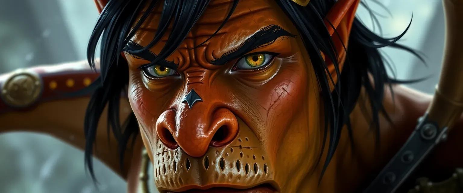 36-year-old Dragonborn, 5'5", 262 lbs, gold skin, dark gold eyes, black hair with gold highlights.
