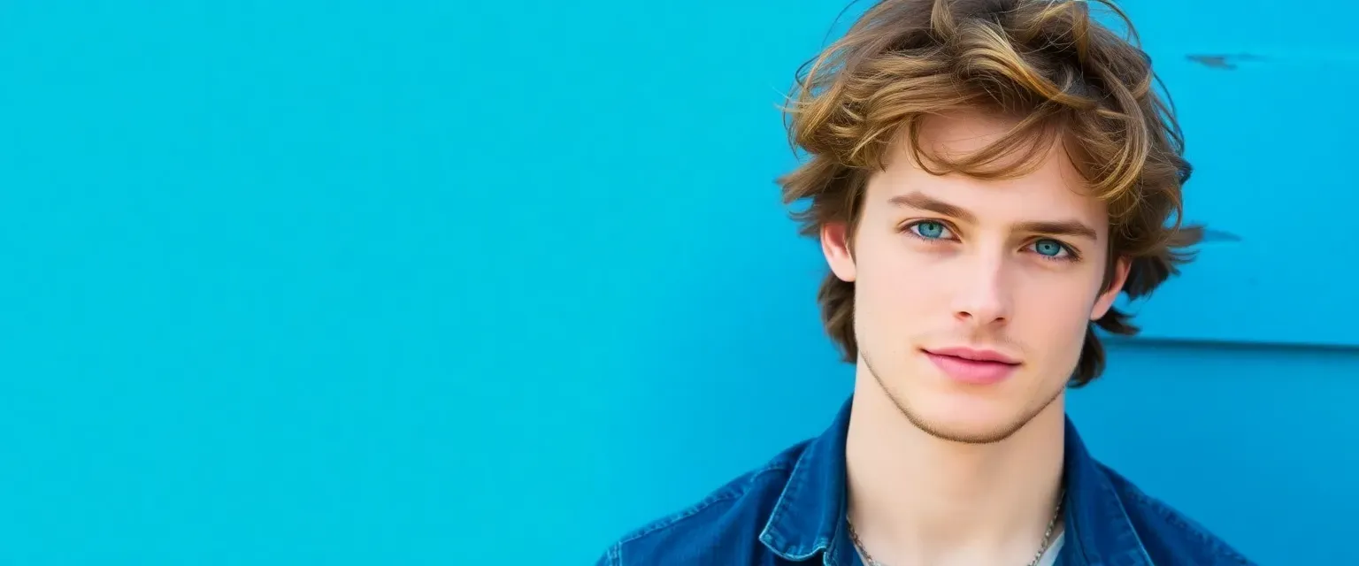 Liam Blackwood is a 24-year-old actor with tousled chestnut hair and ocean-blue eyes.