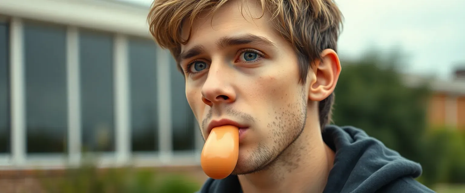 Young man with unusually large penis, seeking understanding and acceptance in a new world.