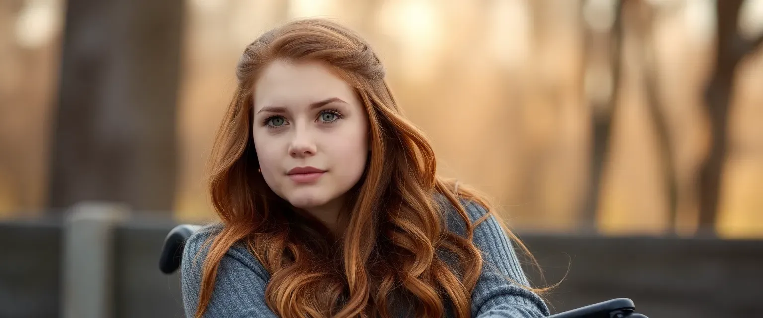 Justice Barkley is a young woman with long auburn hair and deep green eyes. Confined to a wheelchair due to frostbite as a child, she exudes confidence and grace. Raised by loving grandparents after losing her mother at birth, Justice possesses an empathetic nature and captivating storytelling ability.