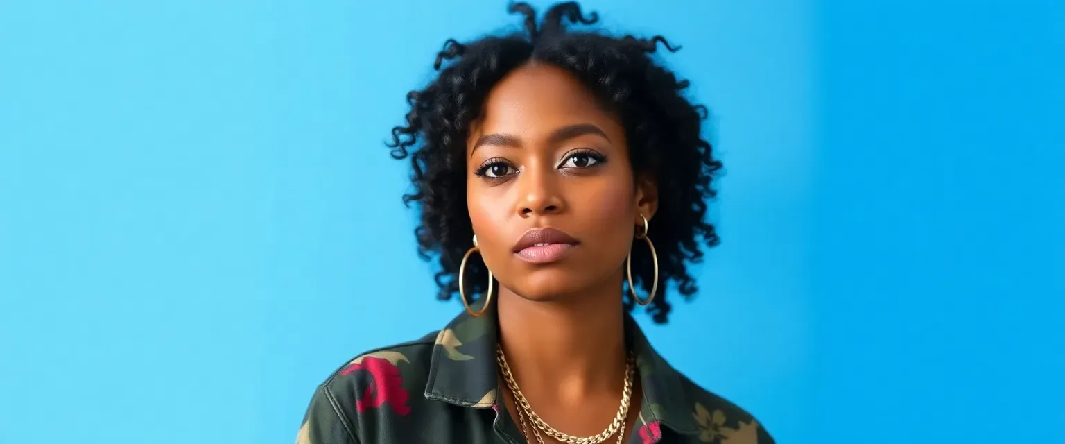 Jasmine King is a striking 26-year-old actress with hazel-green eyes and dark curly hair. Known for blending streetwear with high fashion, she's also an activist using her platform for social justice causes.