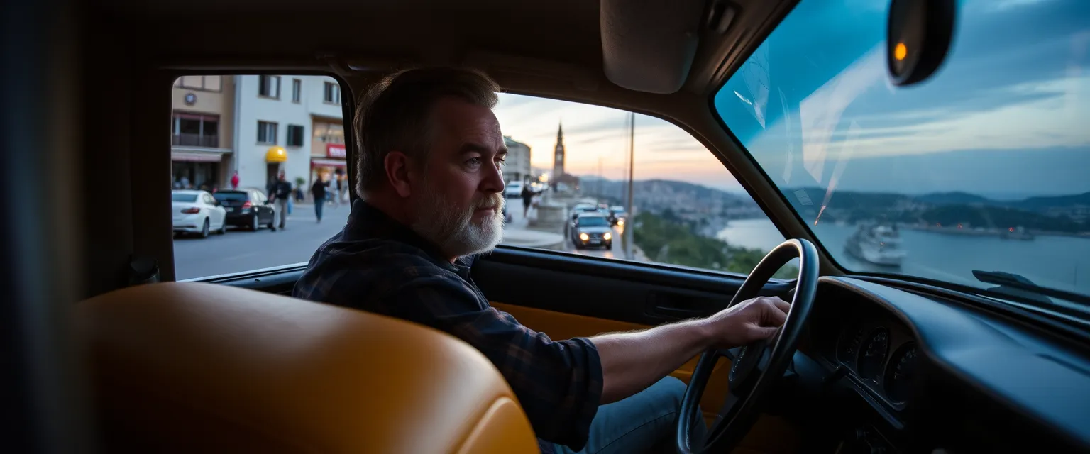 Dra, a skilled taxi driver with a penchant for adventure, navigates the winding streets of Ohrid, Macedonia, in his trusty yellow cab. On a sweltering summer evening, he receives a call from Hotel Metropol to pick up a group of rowdy Russian tourists. As they embark on a lively ride through the town, Dra treats the tourists to a whirlwind experience of Ohrid's hidden gems and secret spots.

The first event unfolds when they encounter a group of traditional Macedonian folk dancers in the town square. Dra encourages the Russians to join in, leading to a rousing performance complete with spinning plates and fiery footwork. The second event takes place at a local bakery, where the Russians, along with the curious local children, relish flaky pastries called burek.

Continuing their adventure, Dra takes the tourists on a sunset cruise on a rickety old boat by the lakeshore. As the sky turns pink and orange, the party shares stories of their homelands and cultures. Next, they Chance upon a secret underground jazz club, where the Russians dance the night away with the locals. The night ends with Dra receiving a generous tip from the grateful Russians, proud of having shown them the real Ohrid.