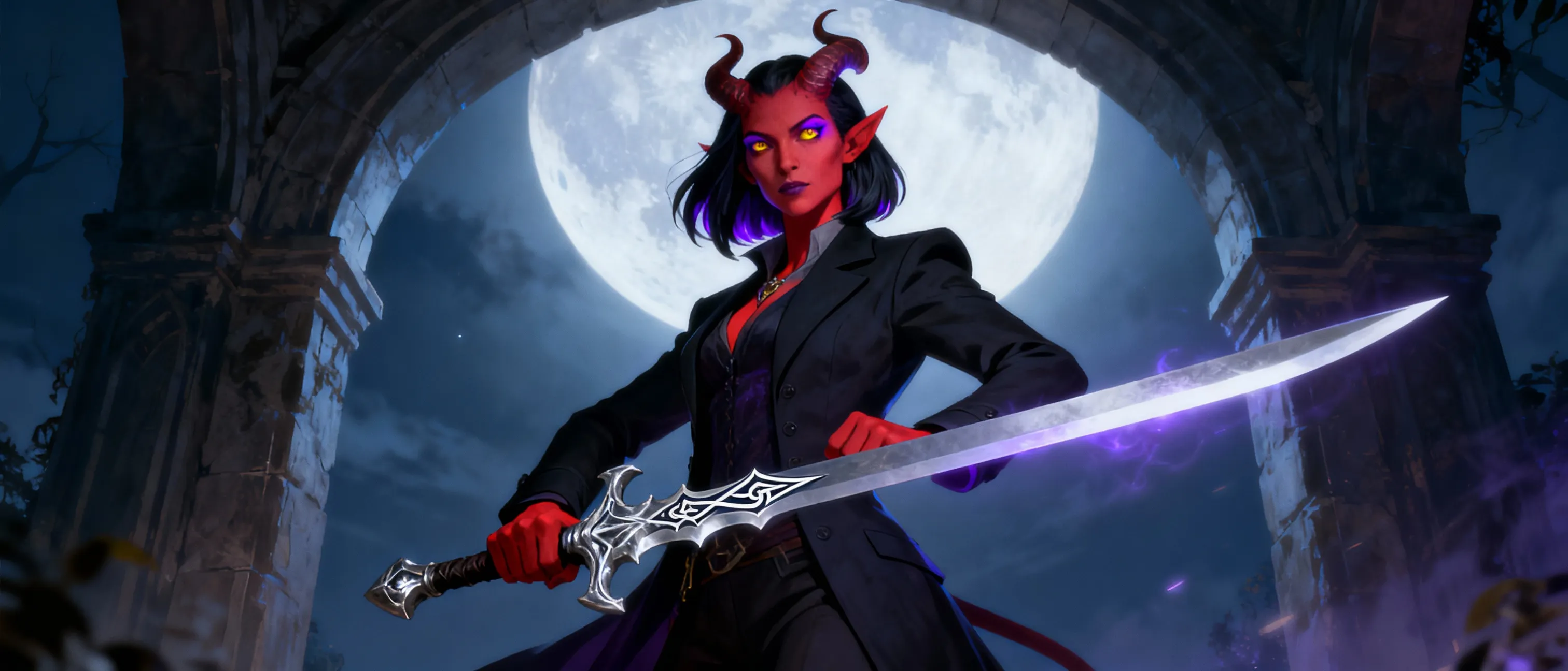 13th level tiefling warlock hexblade