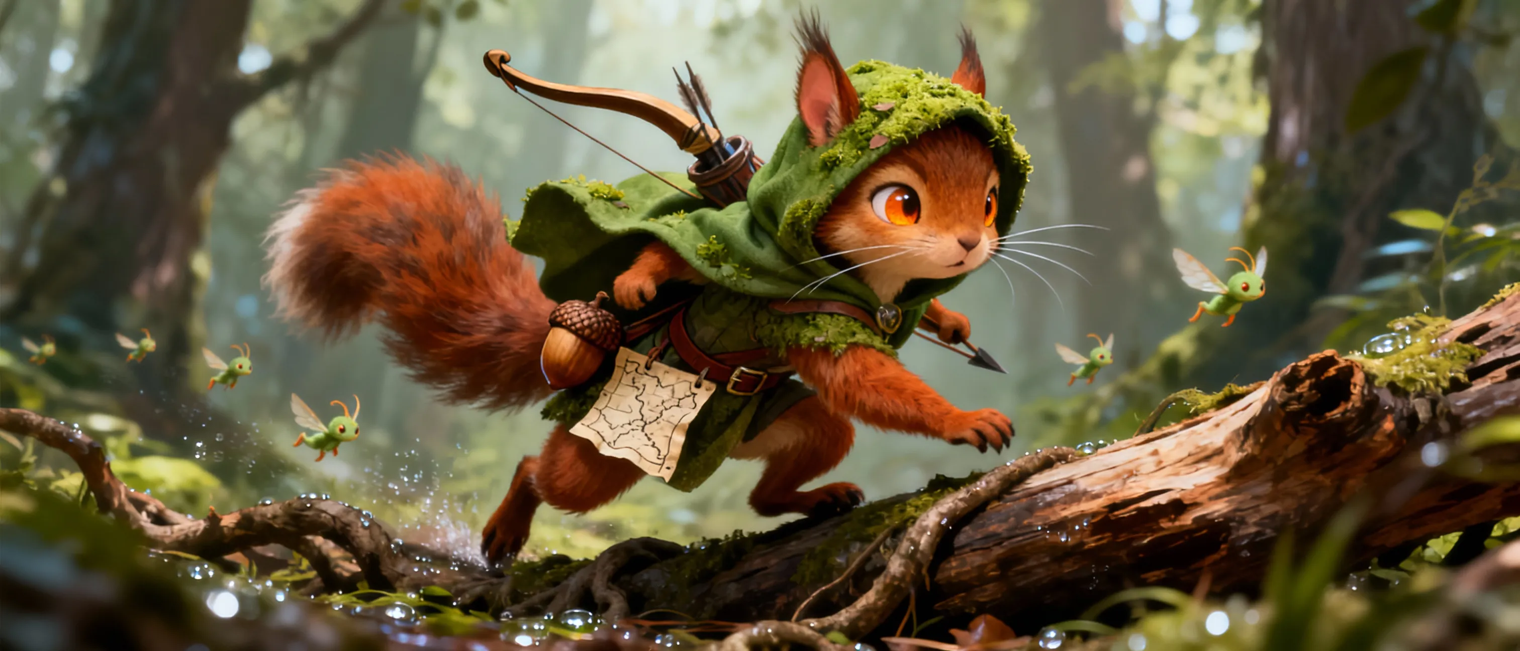 *Peanut Oakstrider* a squirrel-kin, a small humanoid squirrel girl
