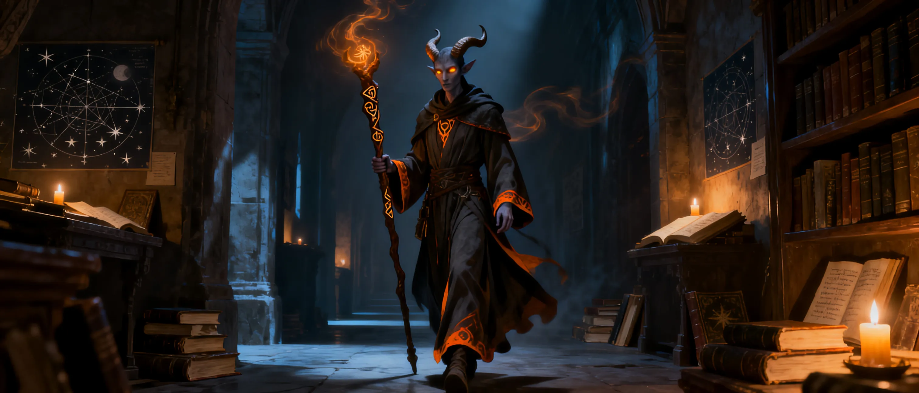 the god of wisdom wears dark colours