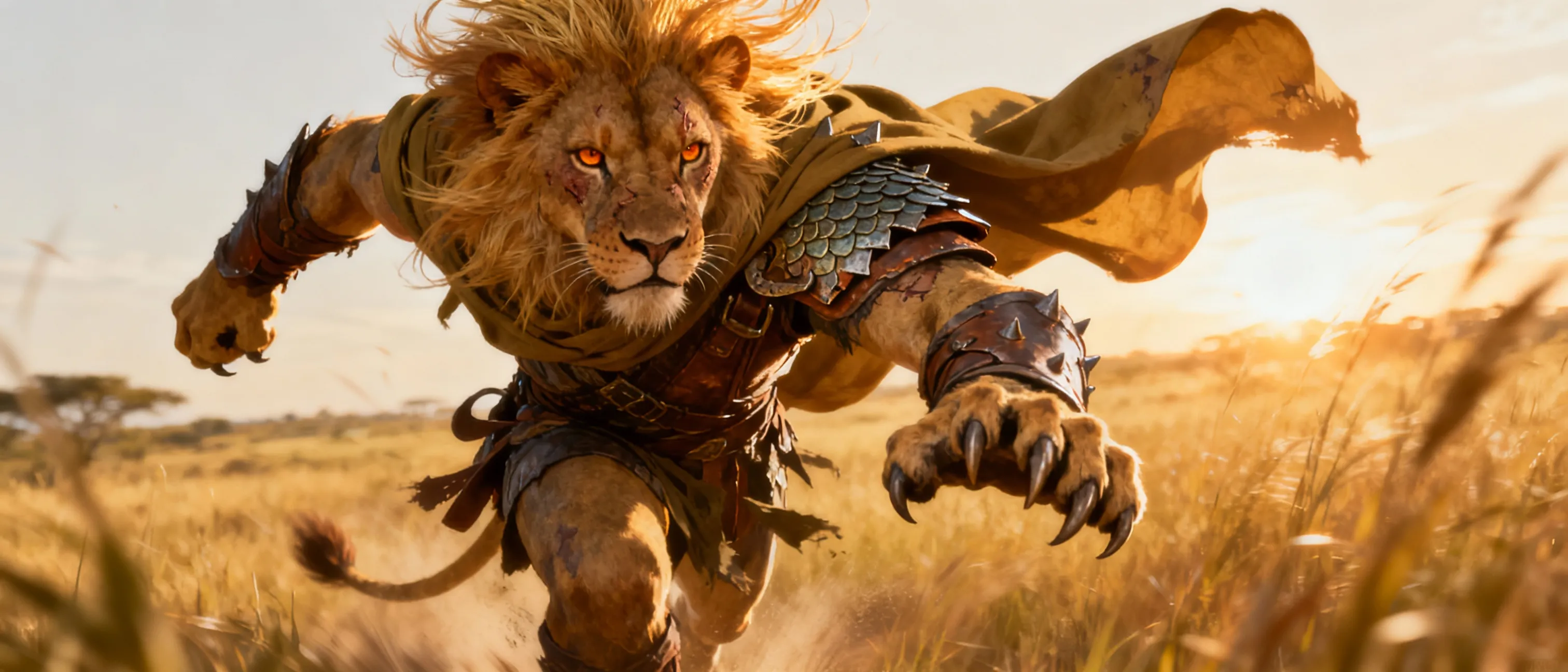 leonin barbaren always up for a fight