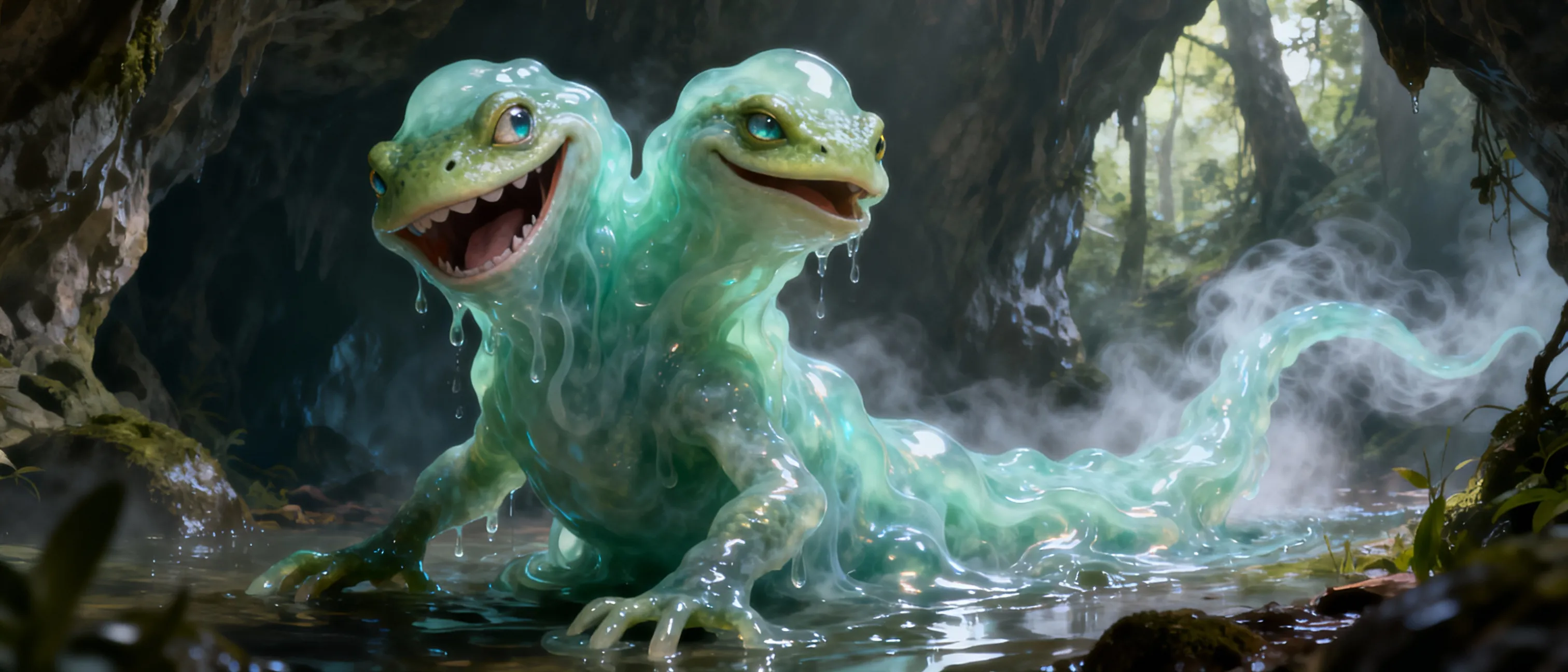 2 headed slime monster brothers Bronco and Roscoe