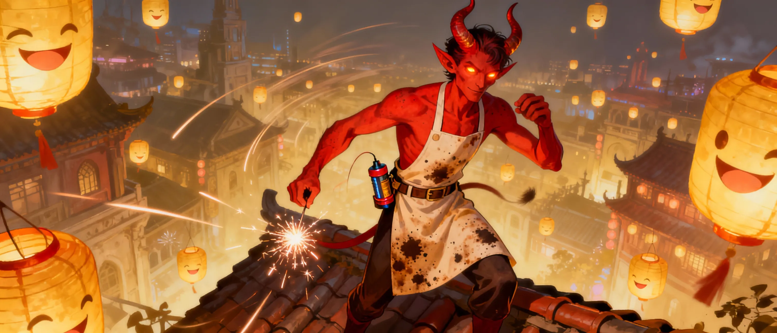 Grinwick Cinderbite, the underground Arsonist
Grinwick Cinderbite was a baker’s son who hid in the cellar when a lord’s taxmen locked his parents inside for unpaid flour and set the farmhouse on fire. The scent of burning skin never left him. As an adult he became the city’s beloved fireworks-master, while secretly he leads an underground network of criminals who start fires in the city.. He pays urchins in sweet buns to wedge oil-soaked rags into doorframes, trapping families exactly as his were trapped. Each fire is staged into a smiling face seen from rooftops. 

His goals is to find the men who took his childhood away, and put an end to their entire lines... But he also has learned that people will pay him "for protection" now.