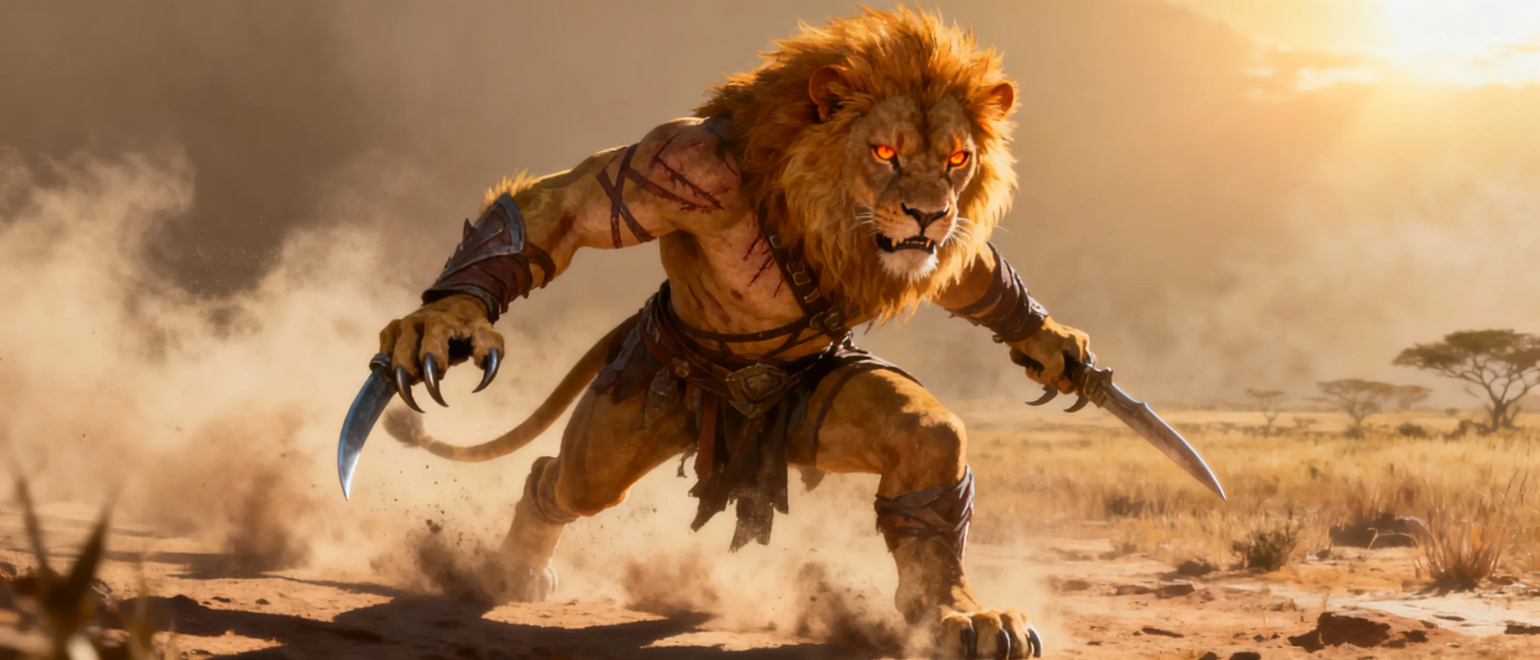 leonin barbaren always up for a fight