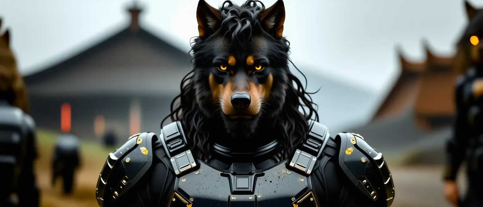Name: Forgery Hunter 
Role: Commander of the Russian military camp
Heritage: full Russian
Description: He commands the military camp that in prisoned some Meridian warriors, now his one goal is to keep the Meridians from escaping his grasp
Species: Human-Wolf
Hair: black