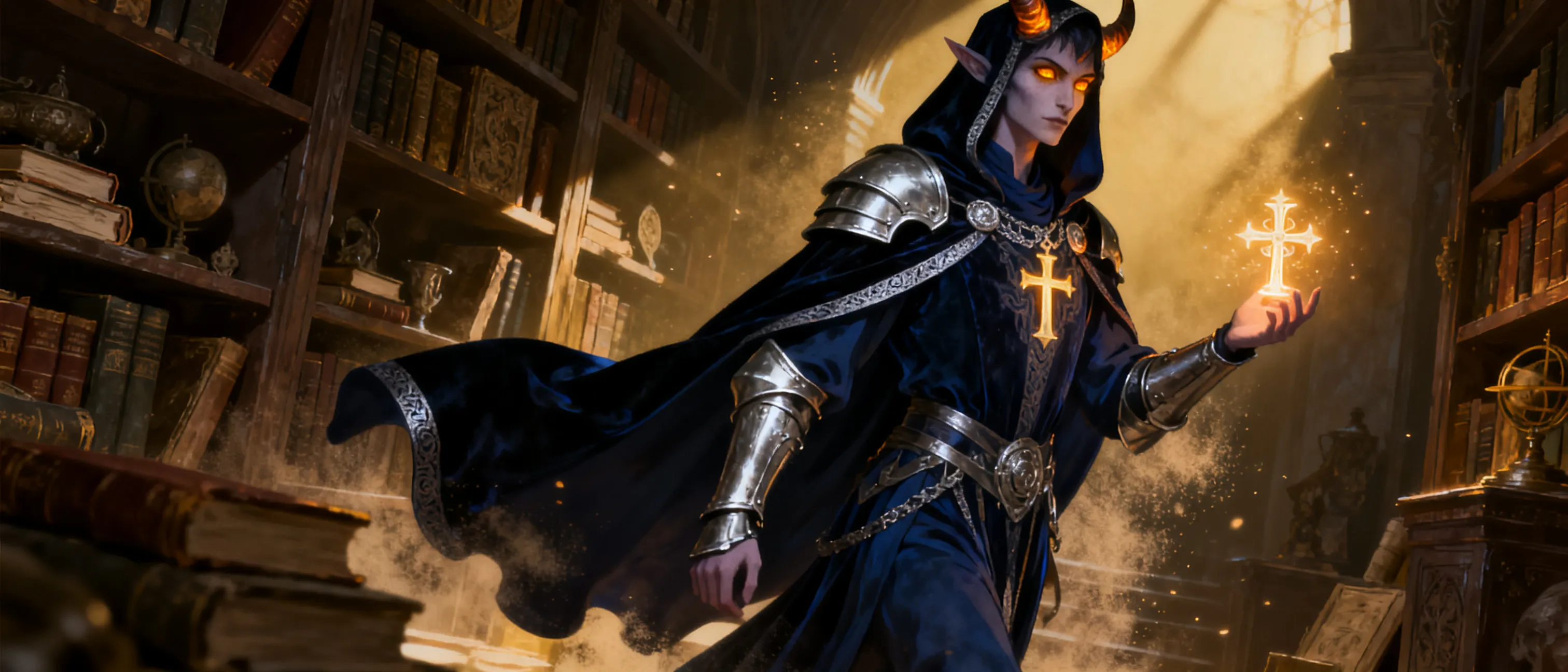 the god of wisdom wears dark colours