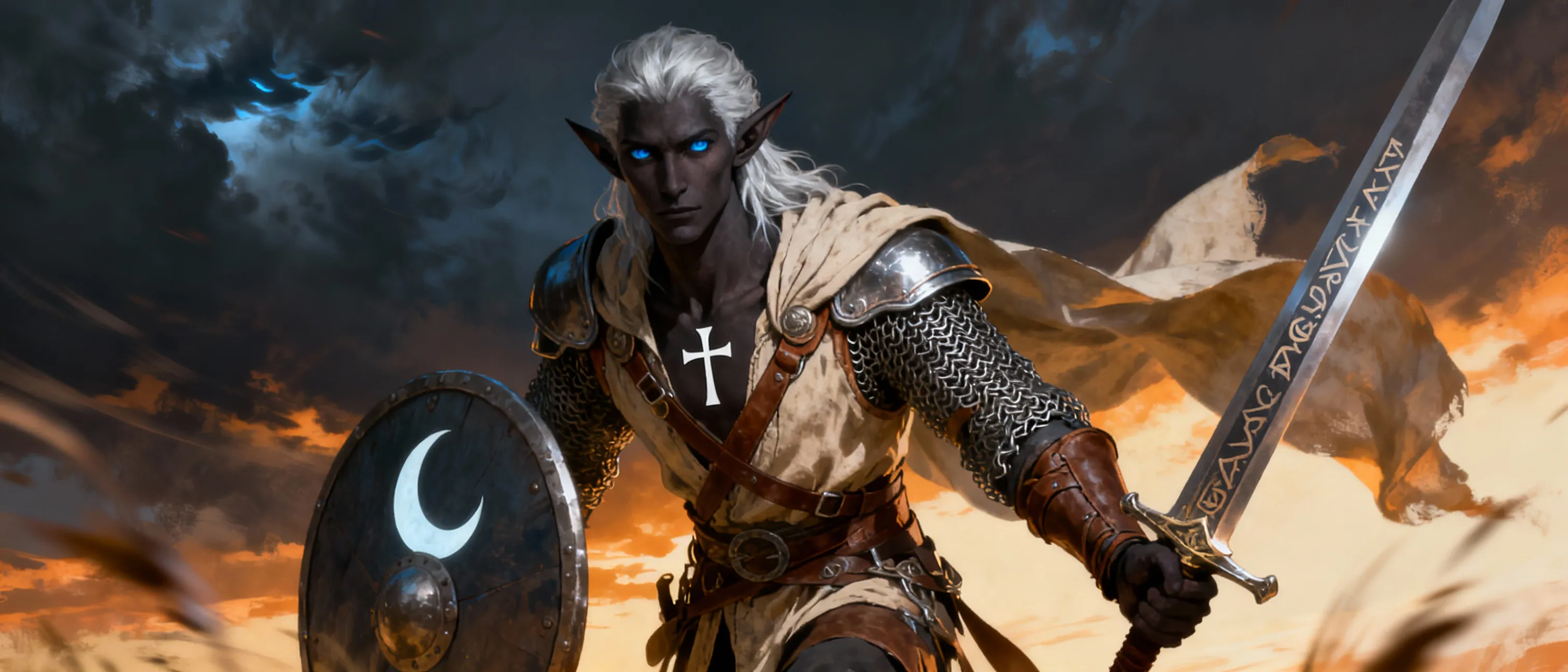 Elfo oscuro hombre, paladin