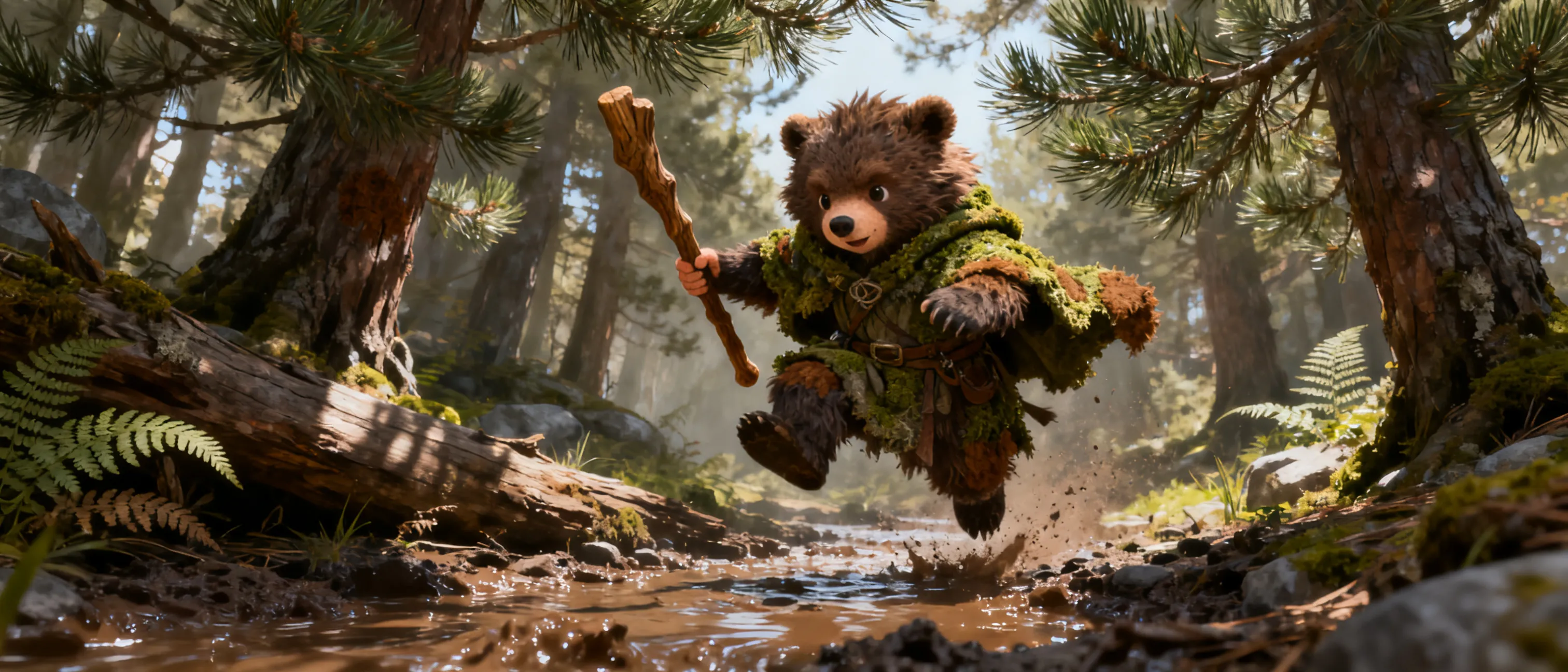 druid, half man half bear, becomes unpredictable in bear form but is able to be reasoned with in the form of a man.
