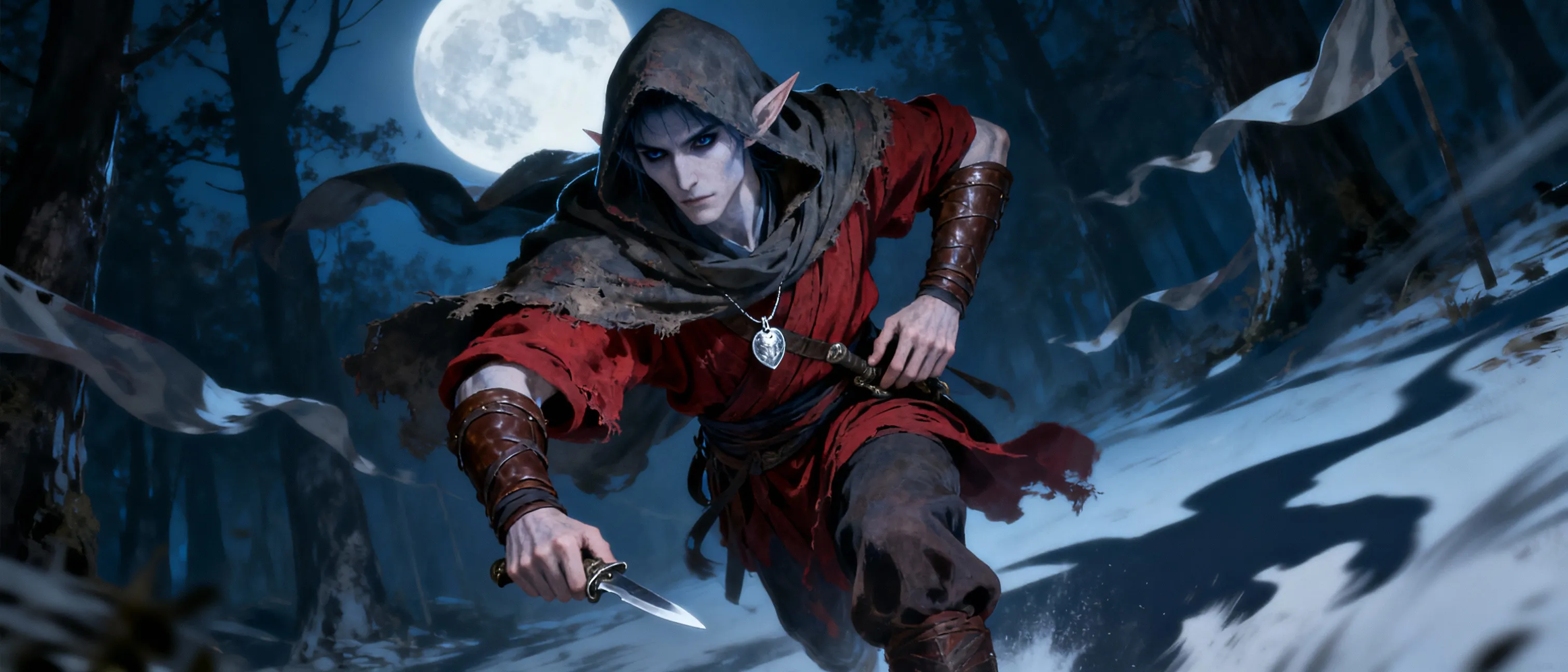 Vampire ranger monk rough red clothing 