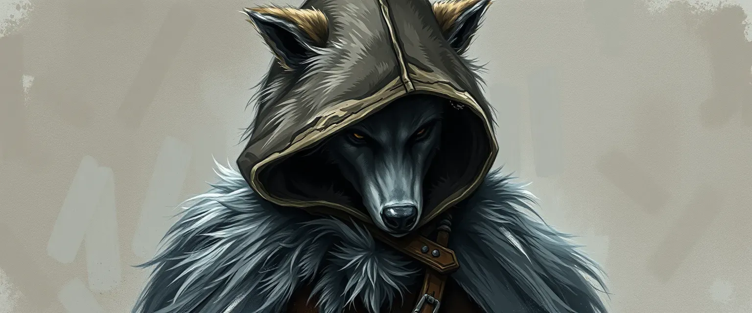 Worn Wolf Pelt Cloak